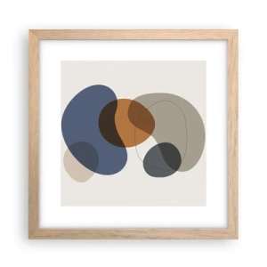 Plakat w ramie jasny dąb - Krople barw - 30x30 cm