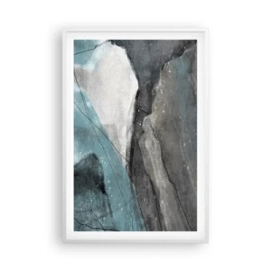 Plakat w białej ramie - Abstrakcja: skały i lód - 61x91 cm