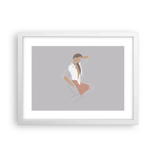 Plakat w białej ramie - Zarys wdzięku - 40x30 cm