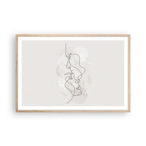 Plakat w ramie jasny dąb - Splątani w uścisku - 91x61 cm