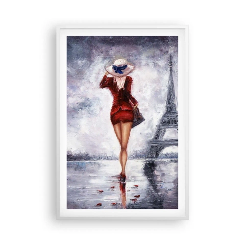 Plakat w białej ramie - Paryskie symbole - 61x91 cm