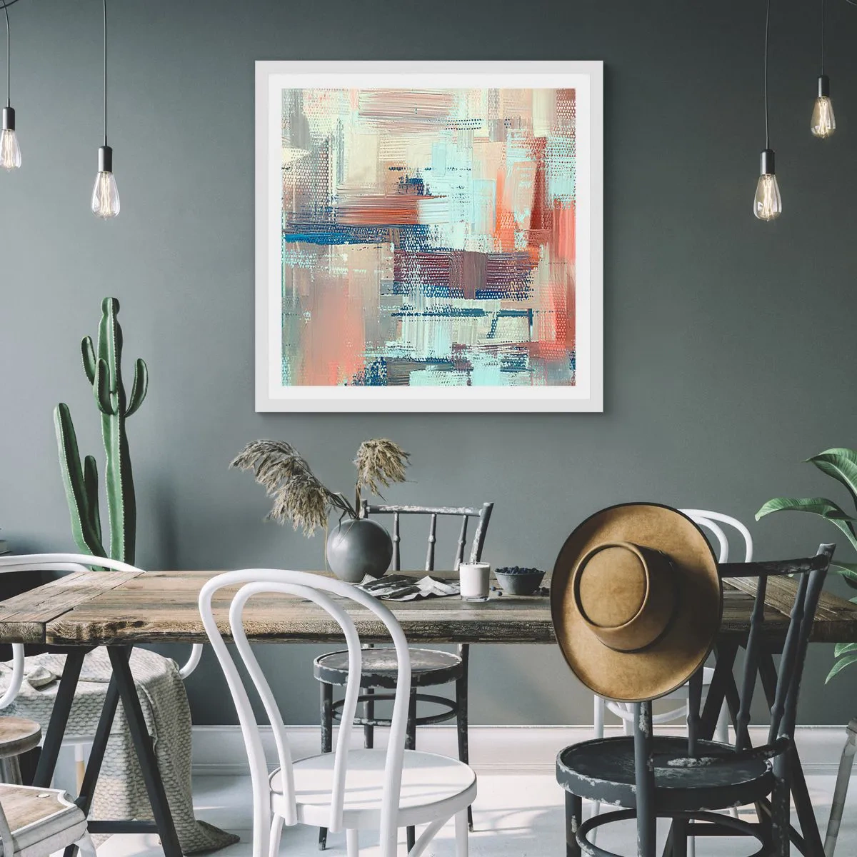 Plakat w białej ramie - Dotrzeć do światła - 30x30 cm