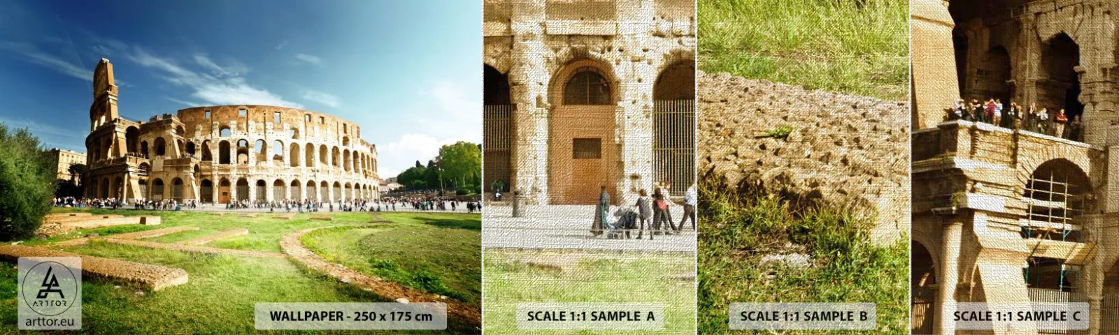 Fototapeta Próbka Premium Canvas - Jeszcze słychać szczęk broni - Koloseum, Rzym, Architektura - 100x30 cm