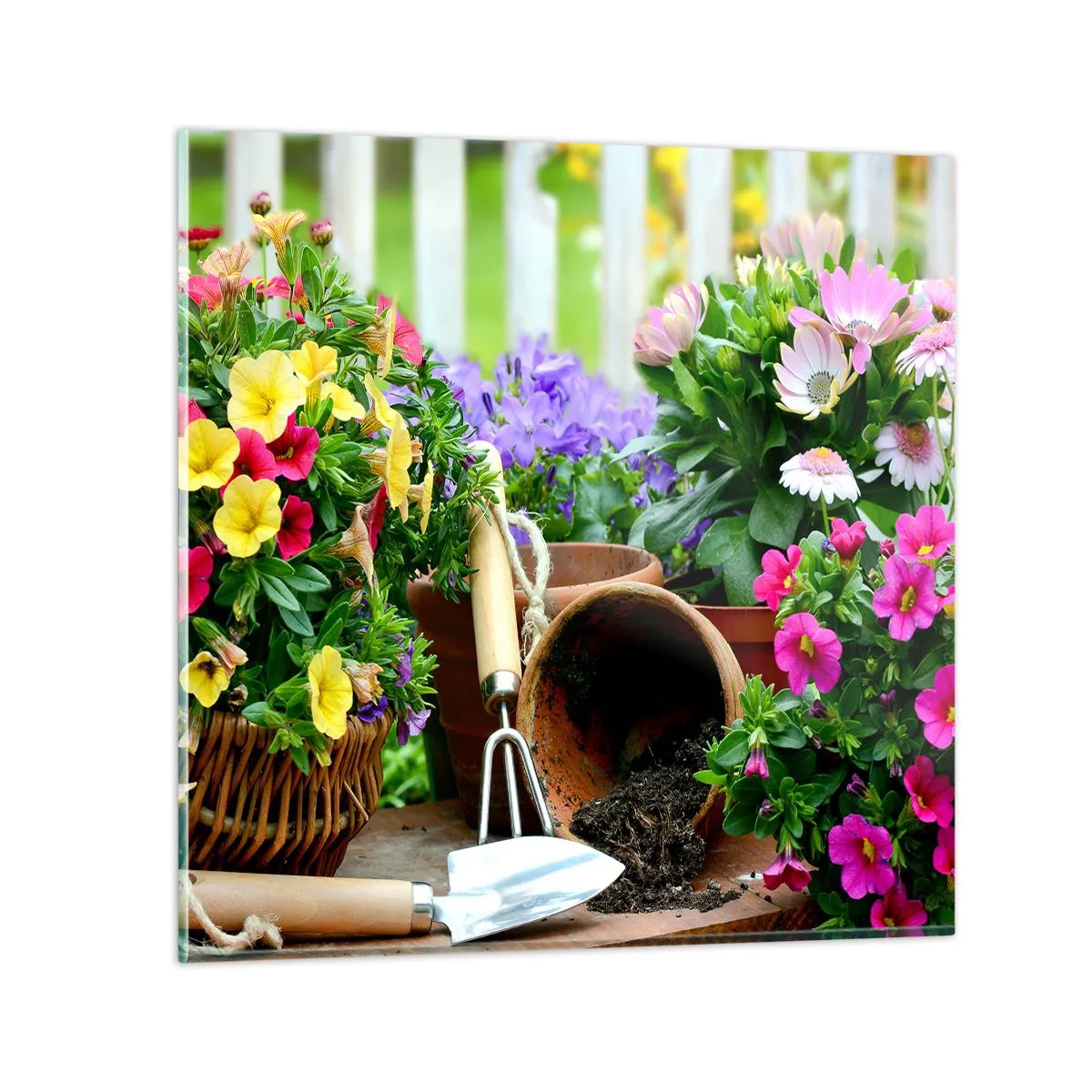 Obraz na szkle - Ogródek Zosi - 60x60 cm