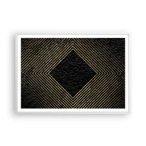 Plakat w białej ramie - Geometria w stylu glamour - 100x70 cm