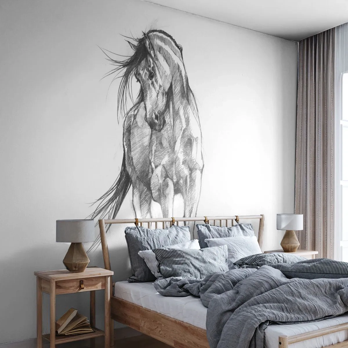 Fototapeta Samoprzylepna Deluxe Sticker - We wdzięcznym kłusie - Koń, Grafika, Zwierzęta - 250x175 cm