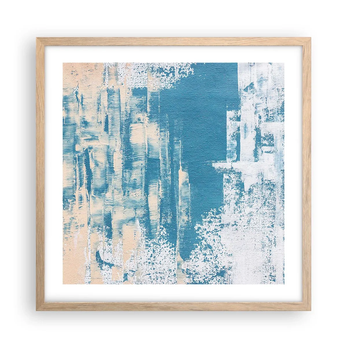 Plakat w ramie jasny dąb - Przez lodowy sopel - 50x50 cm