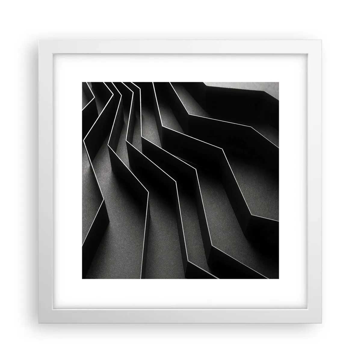 Plakat w białej ramie - Przestrzenny porządek - 30x30 cm