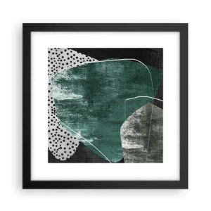 Plakat w czarnej ramie - Barwna abstrakcja z płatkiem złota - 30x30 cm