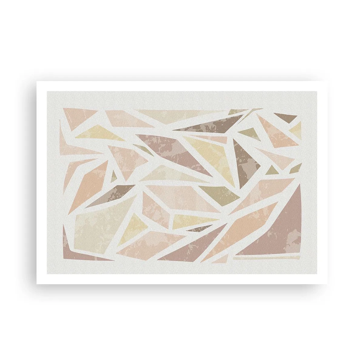 Plakat - Abstrakcyjne geometryczne kształty w pastelowych kolorach - 100x70cm - Kompozycja witrażowa - Nowoczesna dekoracja ścienna do salonu i sypialni ARTTOR