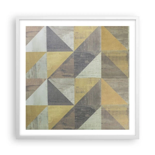 Plakat w białej ramie - Pod kątem trójkąta - 60x60 cm
