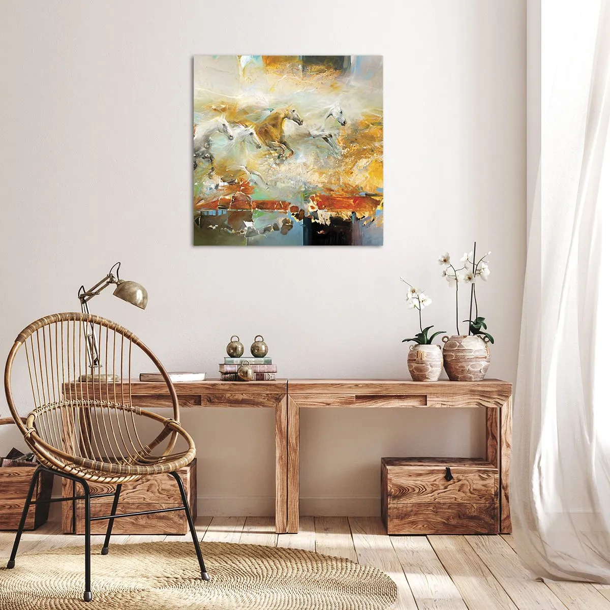 Obraz na płótnie - Galopem przez światło - 30x30 cm