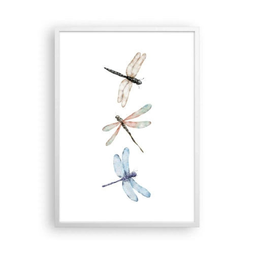 Plakat w białej ramie - Ważki nieważkie - 50x70 cm