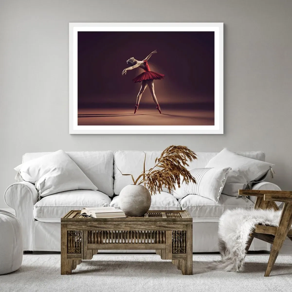 Plakat w białej ramie - Prima ballerina - 100x70 cm