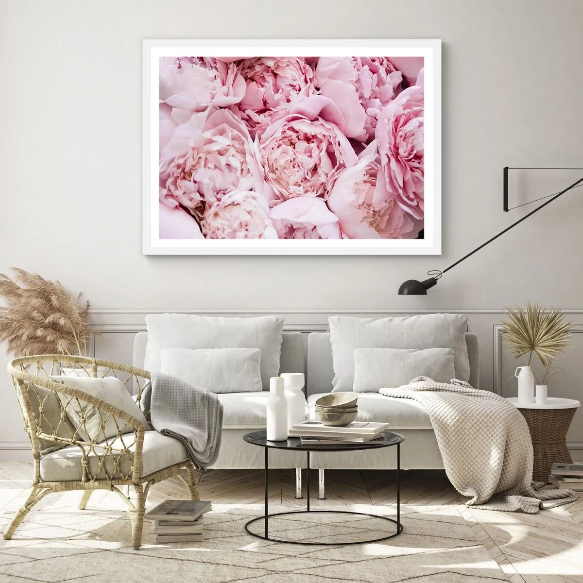 Plakat w białej ramie - Przytulone i pachnące - 40x30 cm