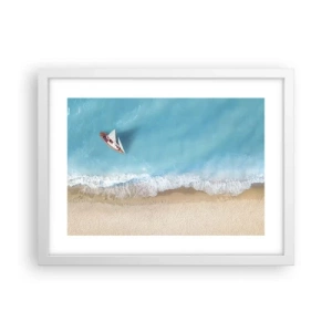 Plakat w białej ramie - Na granicy błękitu i złota - 40x30 cm
