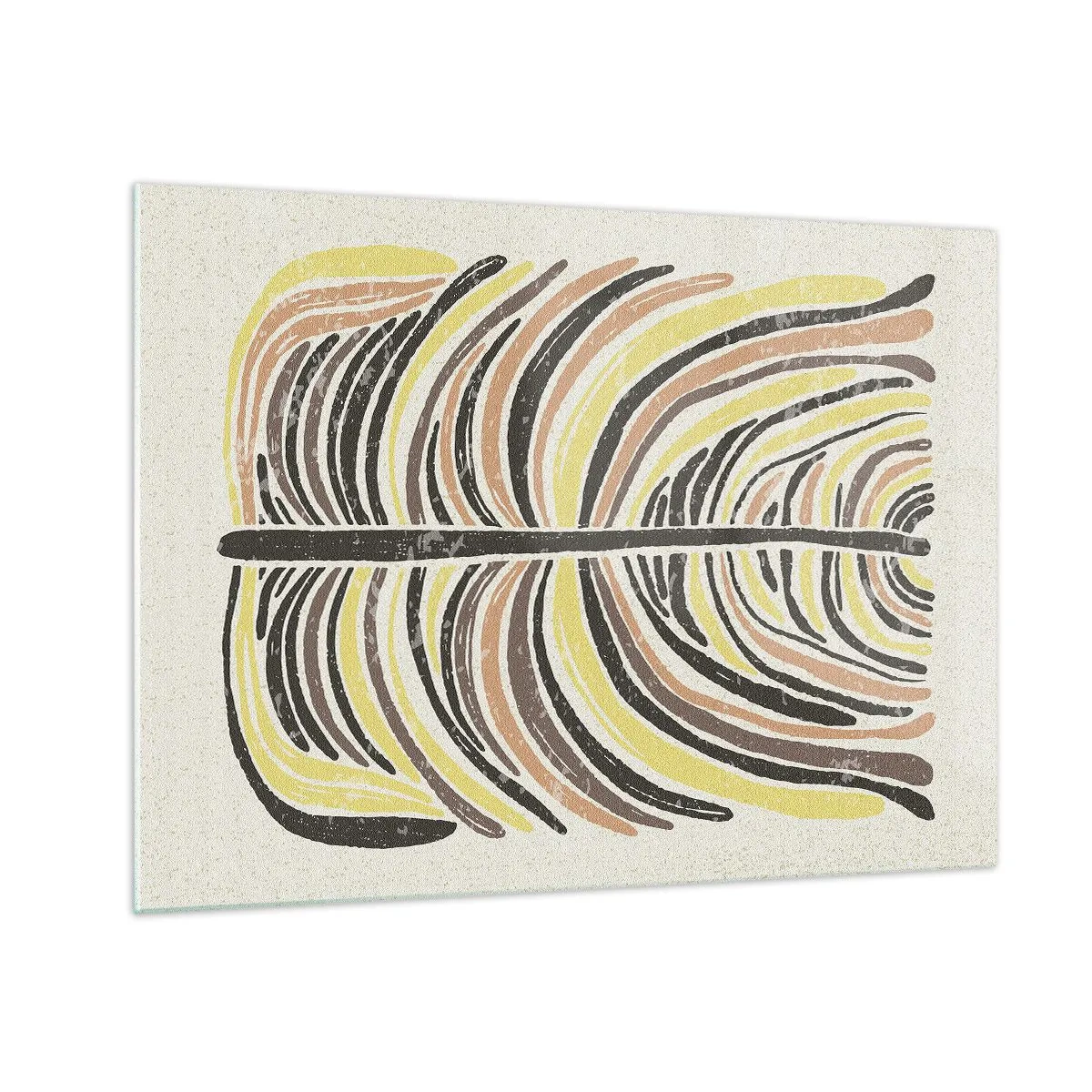 Obraz na szkle - Organiczna abstrakcja w ciepłych kolorach ziemi na jasnym tle - 70x50cm - Abstrakcja pełna życia - Nowoczesna dekoracja ścienna do salonu i sypialni ARTTOR