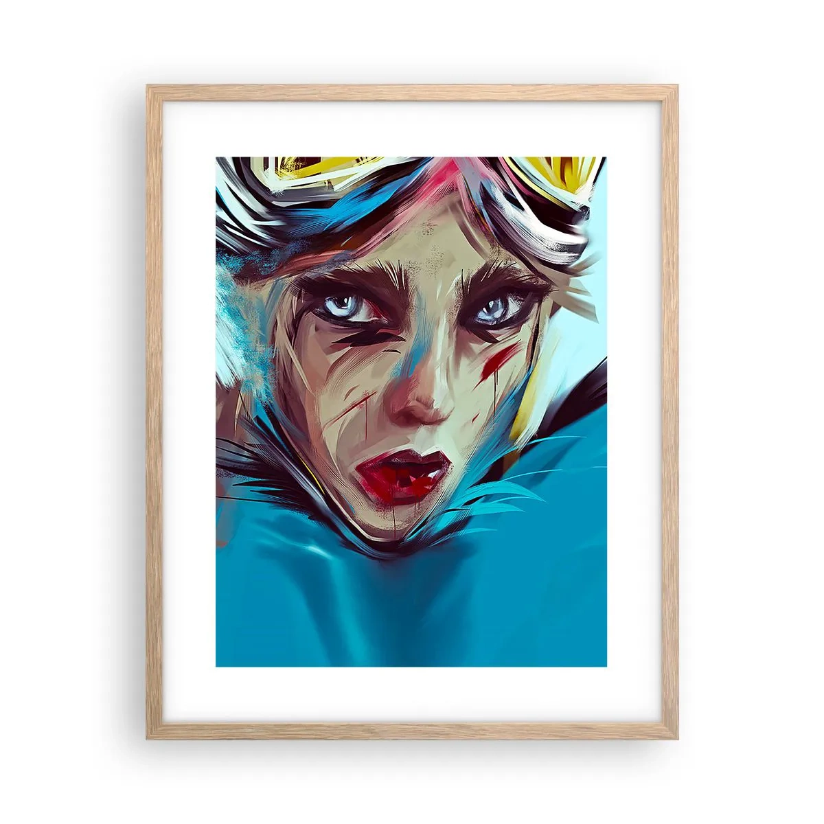 Plakat w ramie jasny dąb - Wojowniczka szos - 40x50 cm