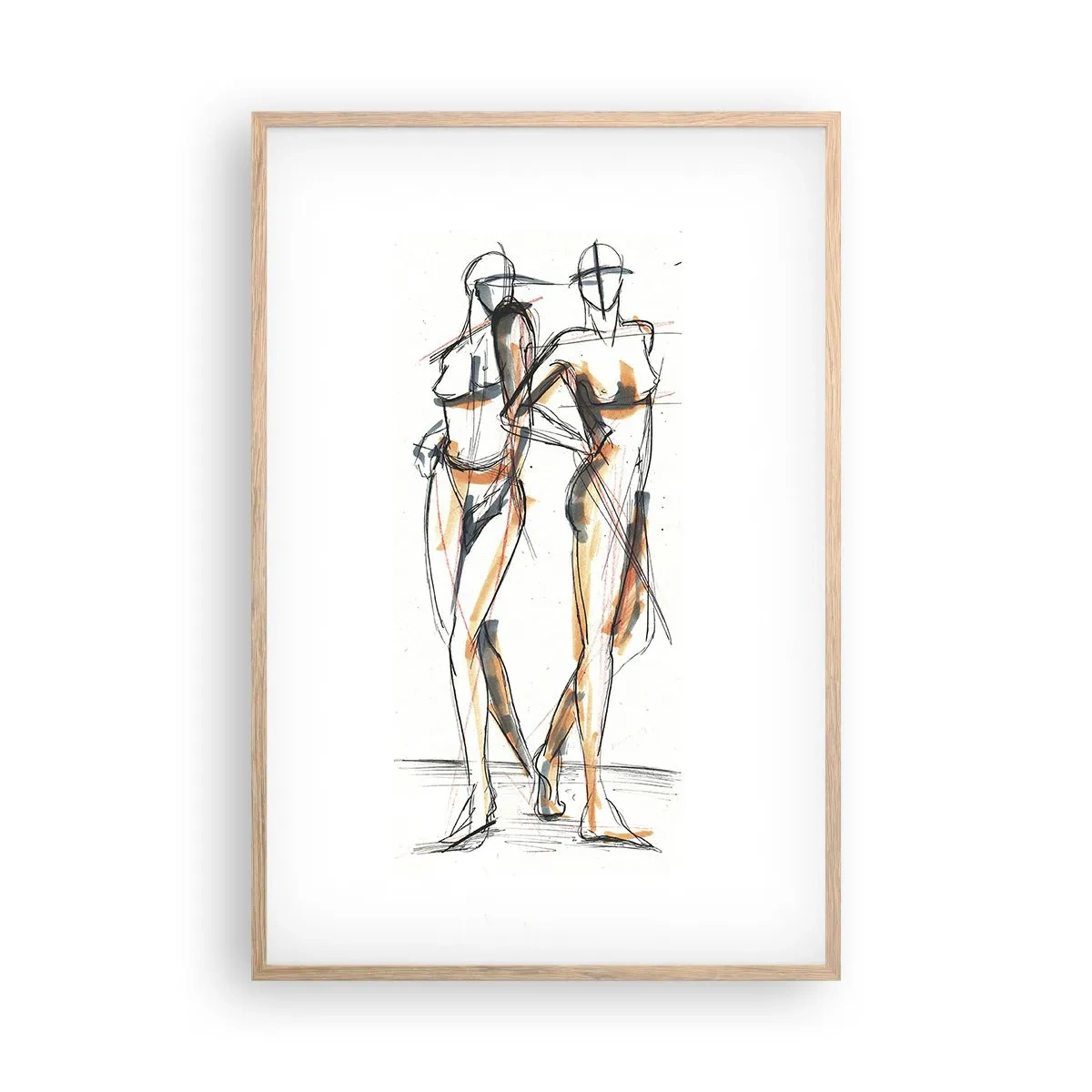 Plakat w ramie jasny dąb - Studium wdzięku - 61x91 cm