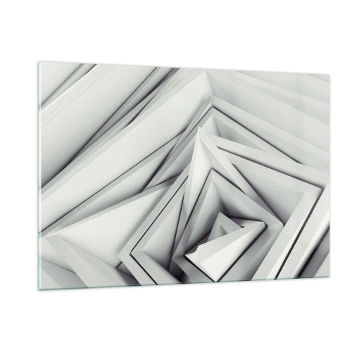 Obraz na szkle - Trójwymiarowe geometryczne formy w odcieniach szarości - 120x80cm - Ostrych kątów pąkowie - Nowoczesna dekoracja ścienna do salonu, kuchni i sypialni ARTTOR