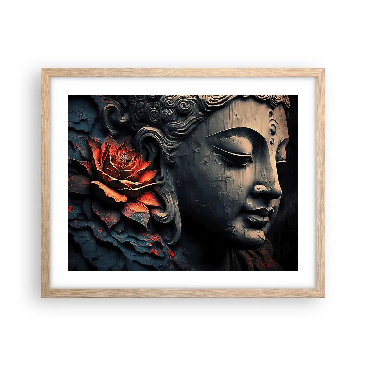 Plakat w ramie jasny dąb - W zgodzie ze światem - 50x40 cm