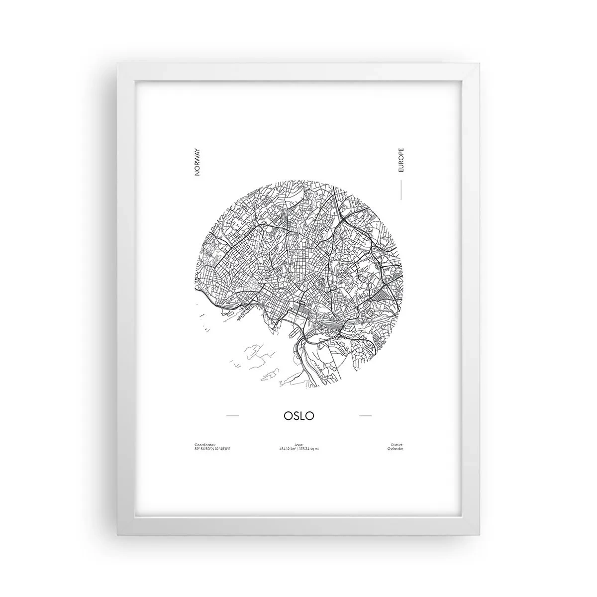Plakat w białej ramie - Anatomia Oslo - 30x40 cm