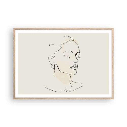 Plakat w ramie jasny dąb - Pewną kreską - 100x70 cm