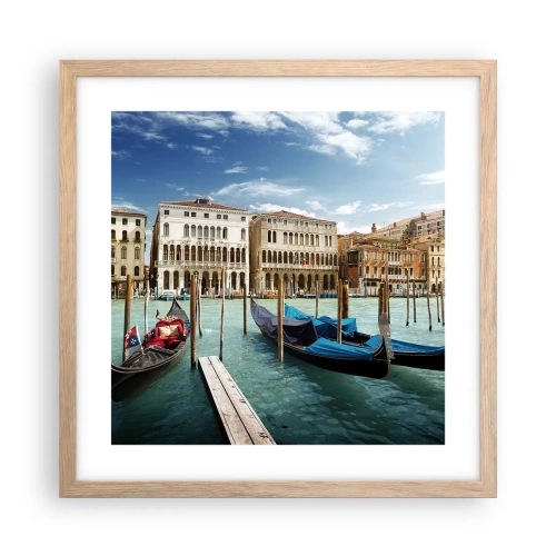 Plakat w ramie jasny dąb - Pałace w błękicie - 40x40 cm