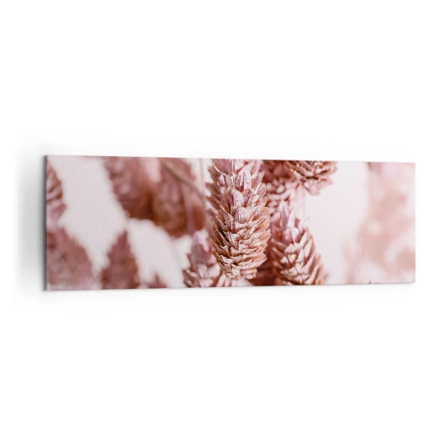 Obraz na płótnie - Zbliżenie na delikatne różowe kłosy traw ozdobnych - 160x50cm - Z pozoru niepozorne - Nowoczesna dekoracja ścienna do salonu i sypialni ARTTOR