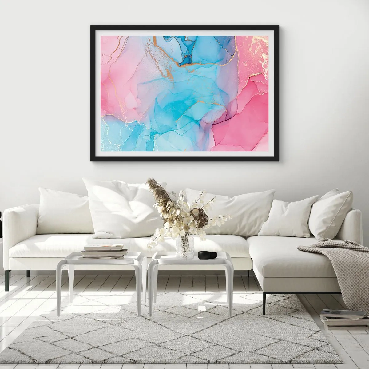 Plakat w czarnej ramie - Spotkanie i przenikanie - 40x30 cm