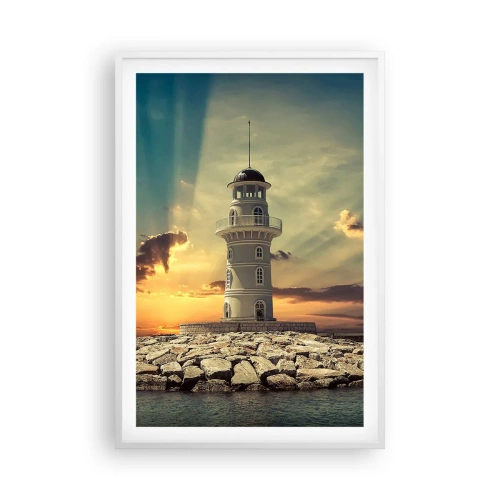 Plakat w białej ramie - Światło - Dobro - Piękno - 61x91 cm