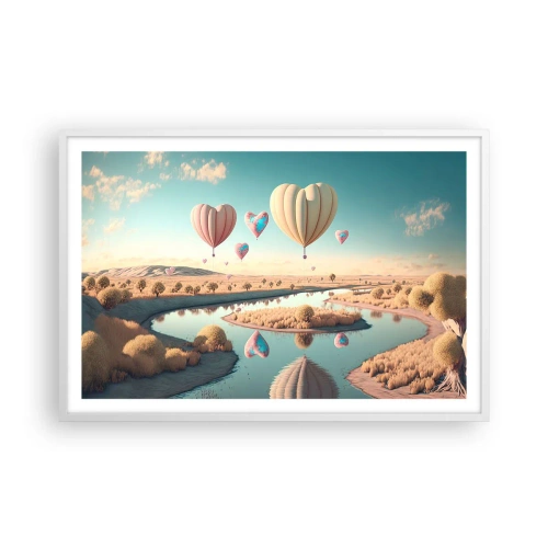 Plakat w białej ramie - Miłość pozwala wznieść się - 91x61 cm