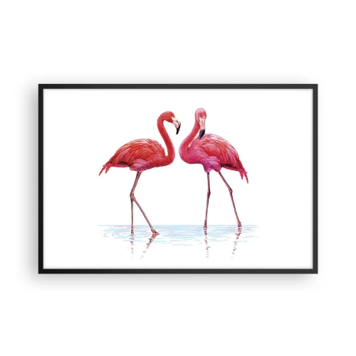 Plakat w czarnej ramie - Różowe randez-vous - 91x61 cm