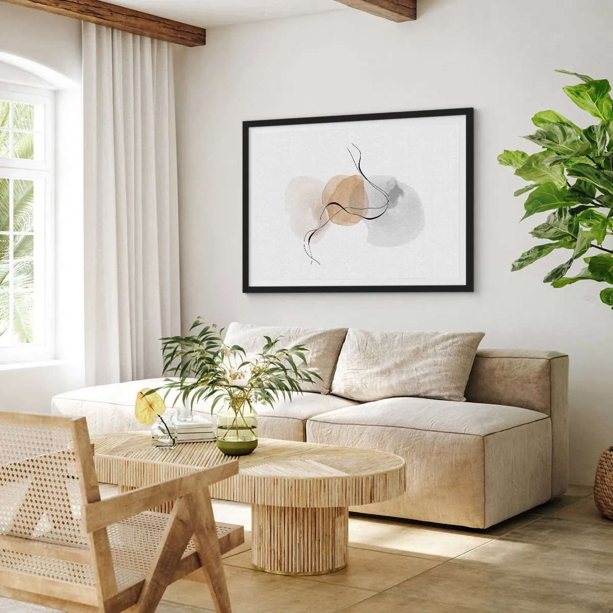 Plakat w czarnej ramie - Powietrzne paciorki - 40x30 cm