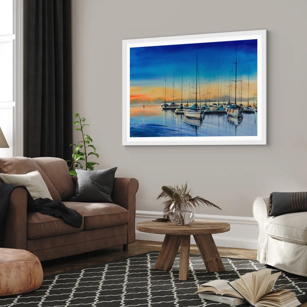 Plakat w białej ramie - Koniec dobrego dnia - 100x70 cm