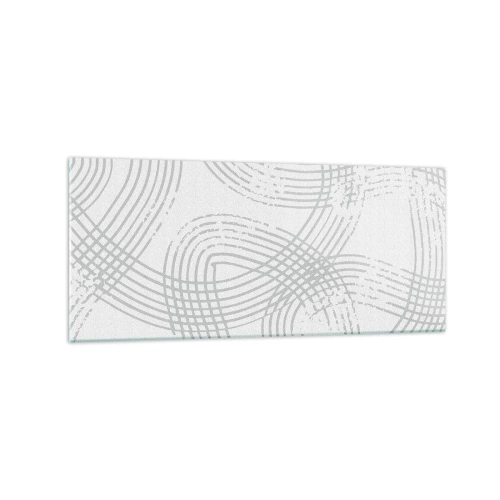 Obraz na szkle - Subtelny wzór z przeplatającymi się liniami w jasnych odcieniach - 120x50cm - Nie ma prostej drogi - Nowoczesna dekoracja ścienna do salonu i sypialni ARTTOR