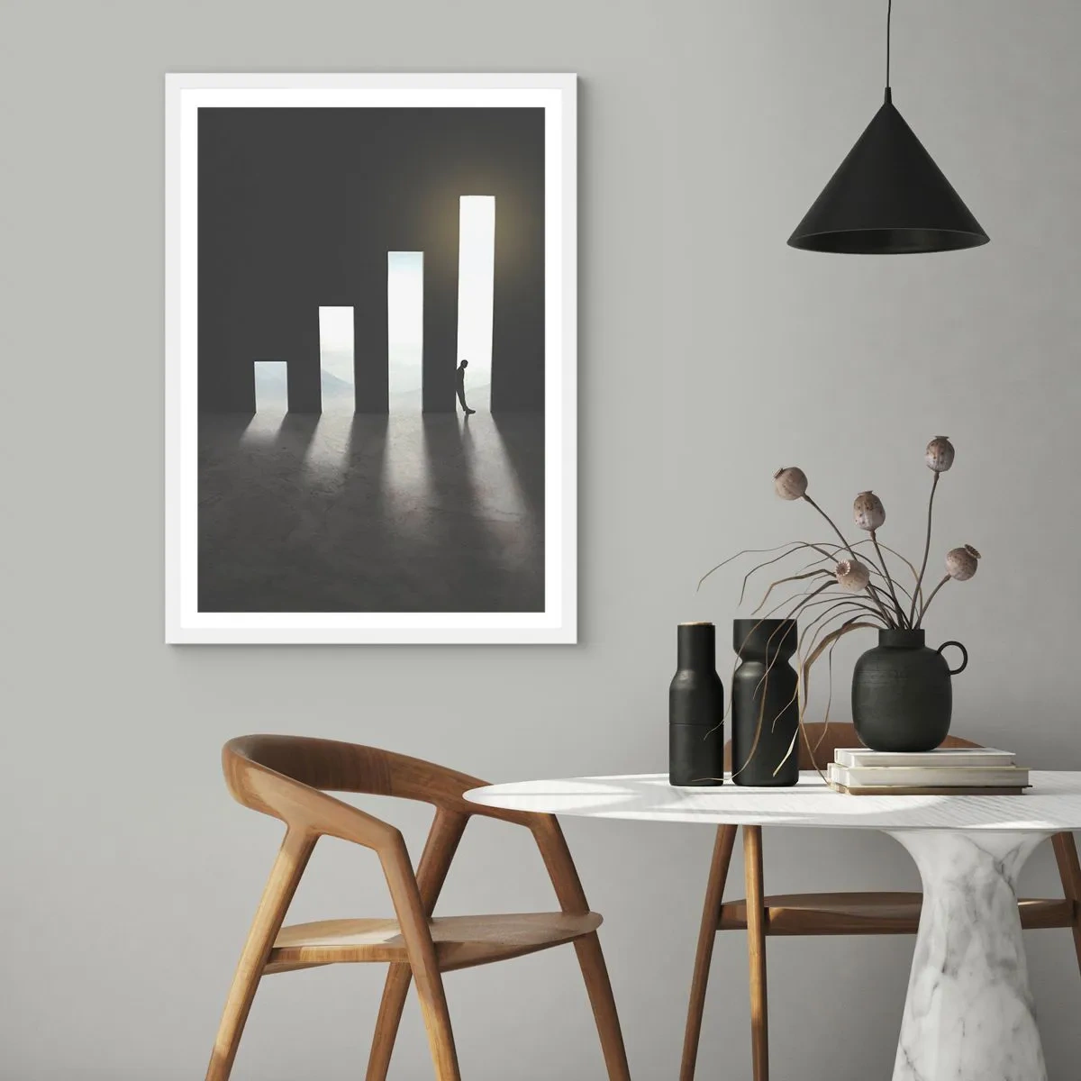 Plakat w białej ramie - Sukces – impresja - 40x50 cm