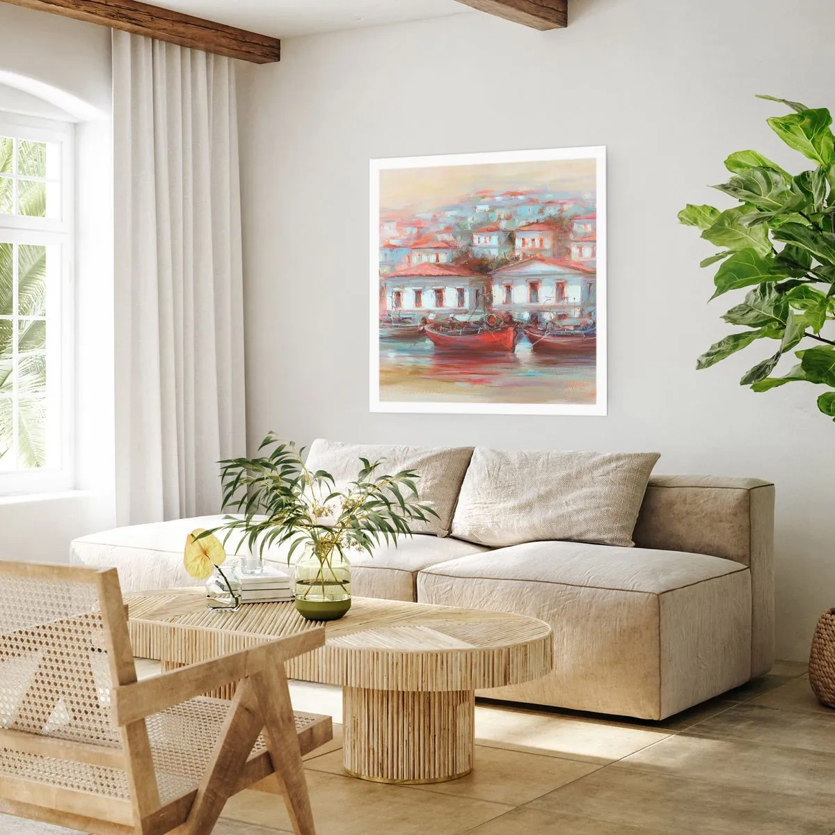 Plakat - Szczęśliwe miasteczko - 60x60 cm