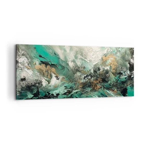 Obraz na płótnie - Szmaragdowo-czarna kipiel - 100x40 cm