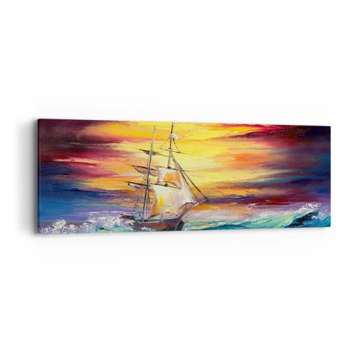 Obraz na płótnie - Dzielnie pod fale - 90x30 cm