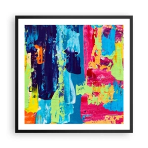 Plakat w czarnej ramie - Życie jest piękne! - 60x60 cm