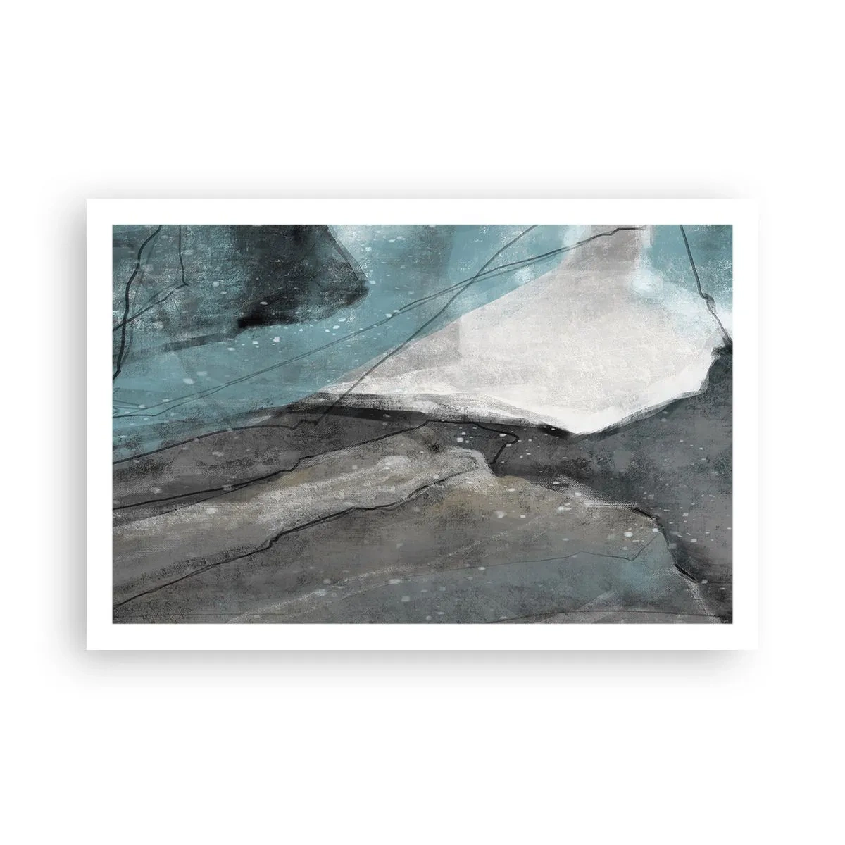 Plakat - Abstrakcja: skały i lód - 91x61 cm