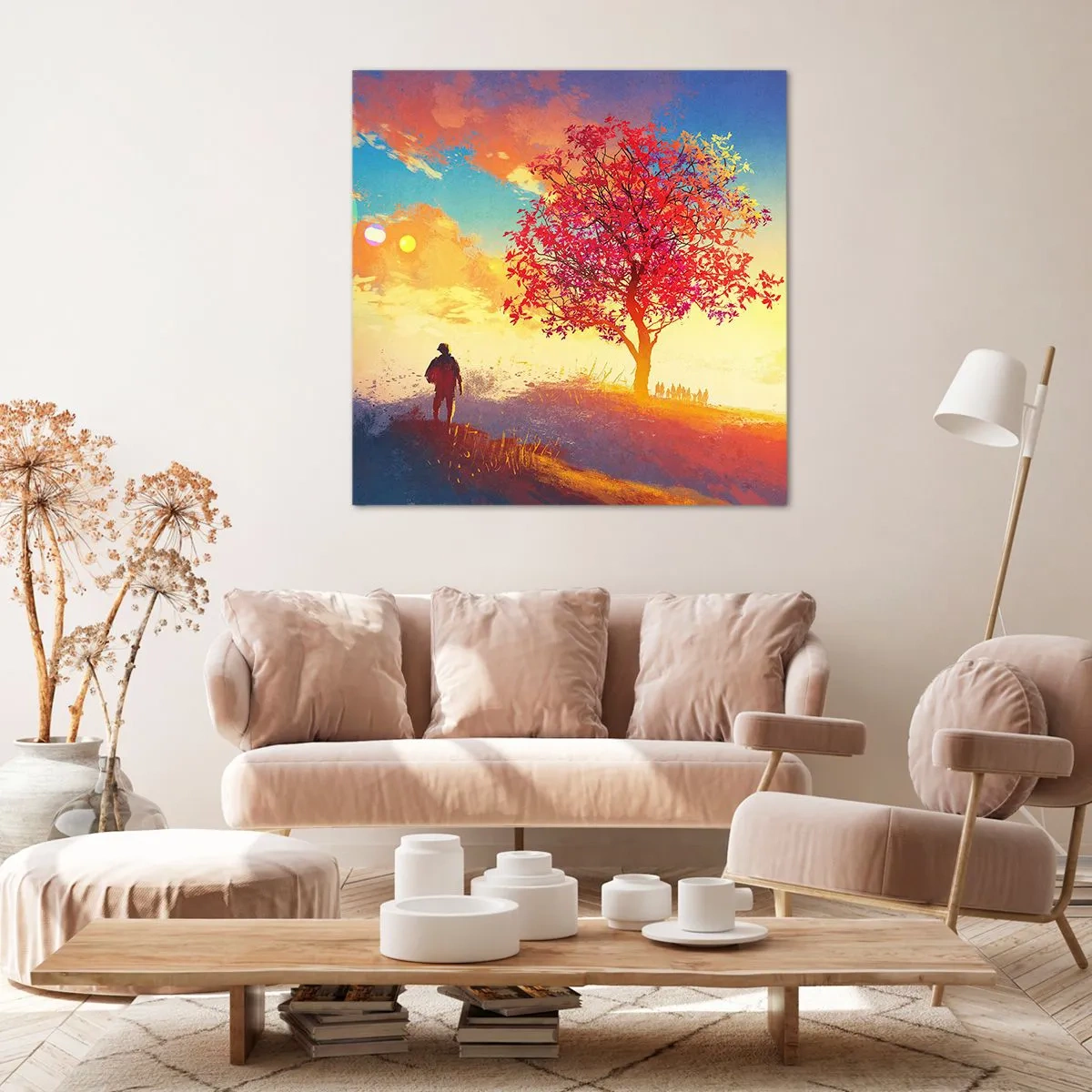 Obraz na płótnie - Pielgrzym u celu - 70x70 cm