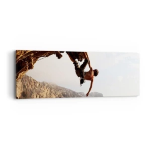 Obraz na płótnie - Świat skurczony w garści na obrywie głazu - 90x30 cm