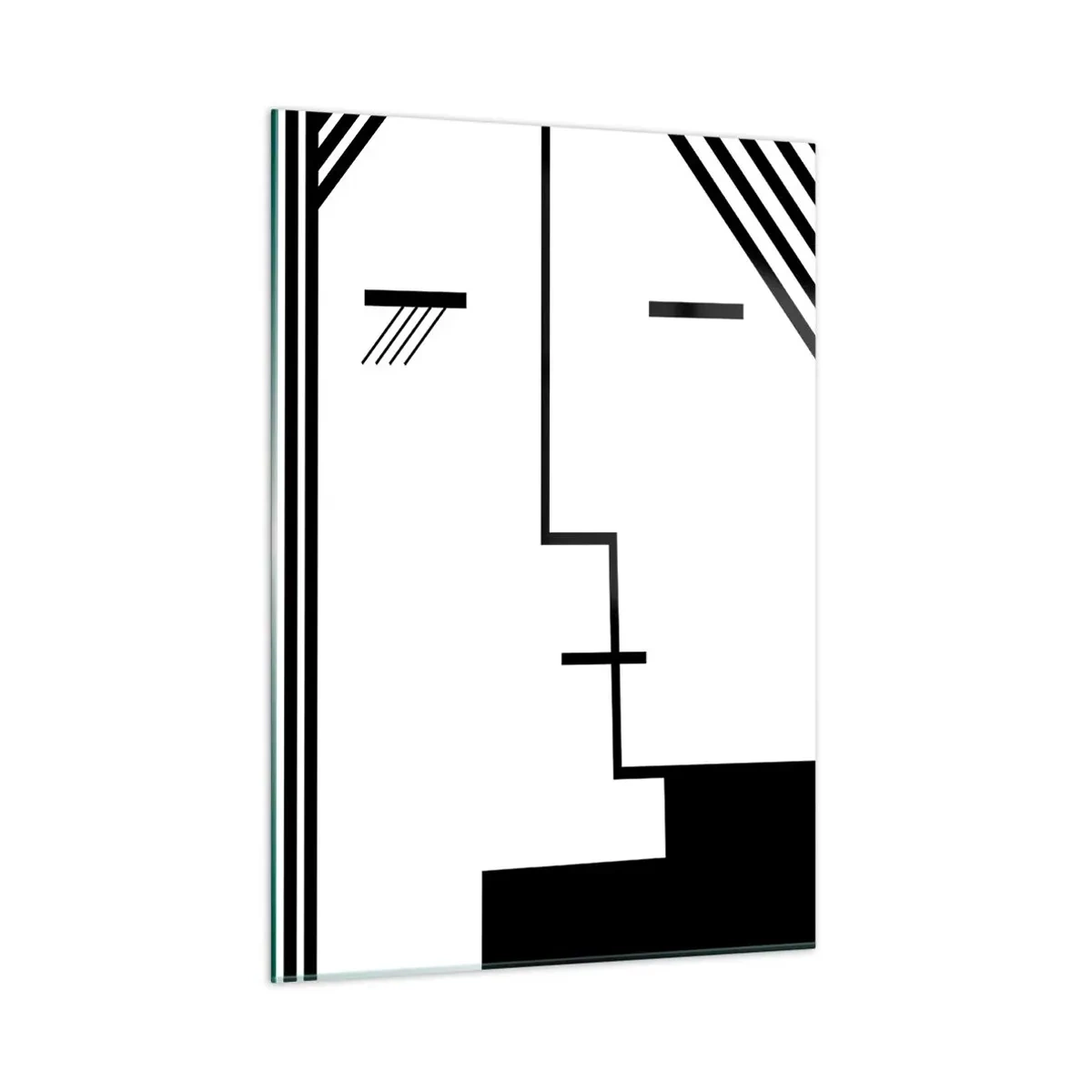 Obraz na szkle - Graficzne ujęcie pocałunku w stylu minimalistycznym - 50x70cm - Po prostu pocałunek - Nowoczesna dekoracja ścienna do salonu, kuchni i sypialni ARTTOR