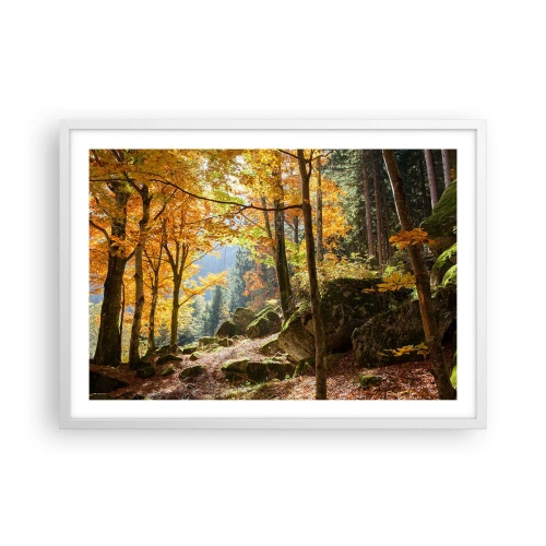 Plakat w białej ramie - Czas na odpoczynek - 70x50 cm