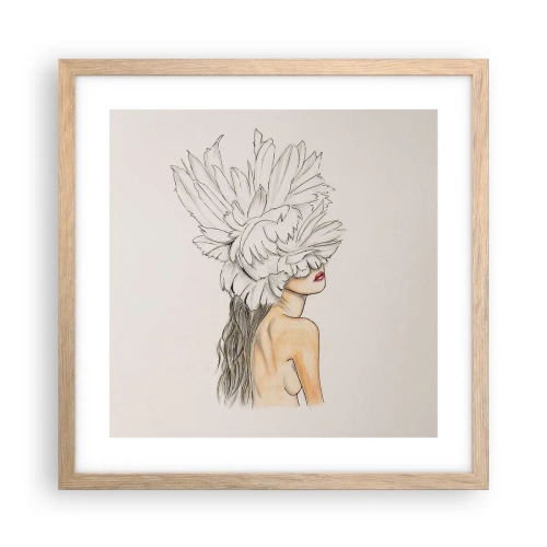 Plakat w ramie jasny dąb - Piękność ukoronowana - 40x40 cm