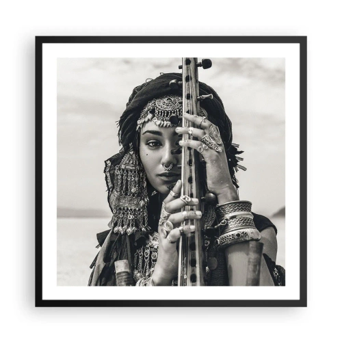 Plakat w czarnej ramie - Sama muzyka orientu - 60x60 cm