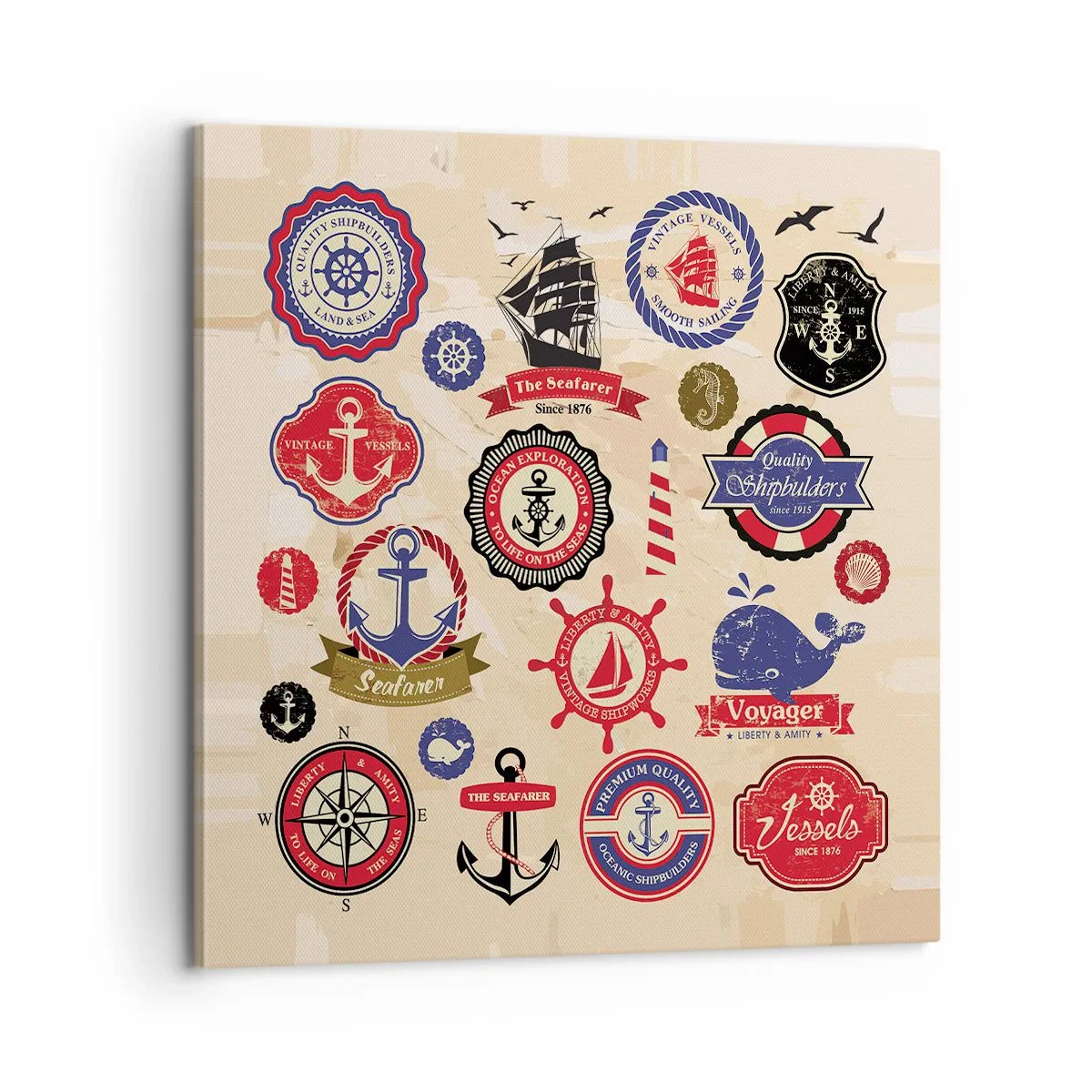 Obraz na płótnie - Żeglarskie braterstwo - 60x60 cm