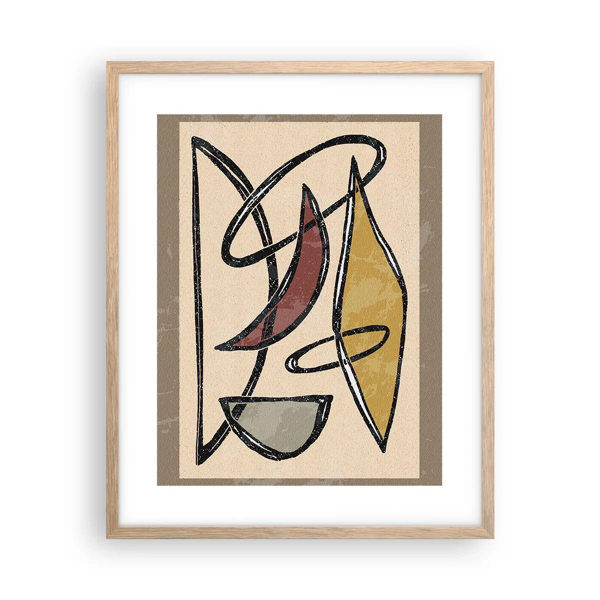 Plakat w ramie jasny dąb - Kompozycja – łuki i owale - 40x50 cm